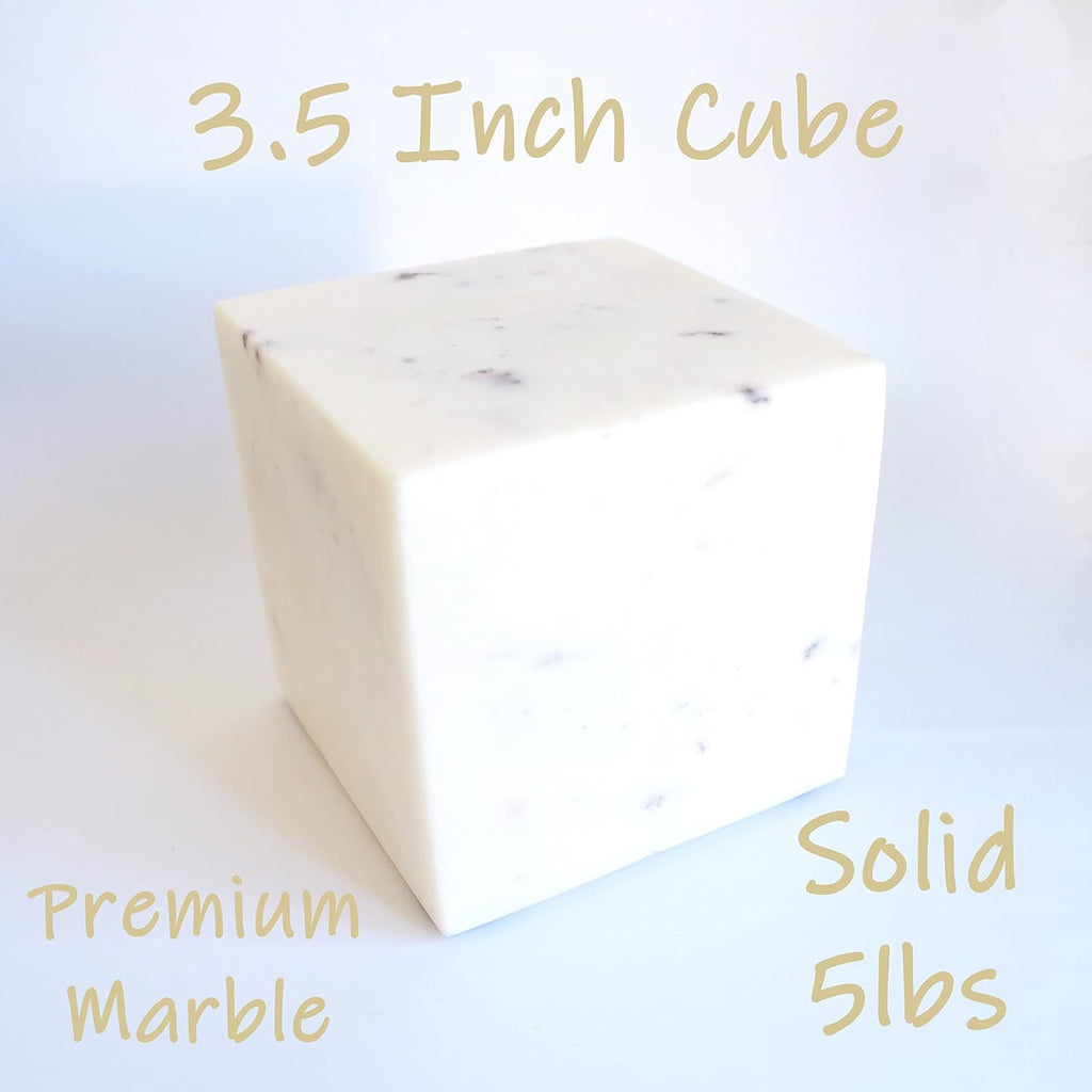 Marble Bookends Handcrafted Heavy Marble Cube Square Bookshelf Decor Set of 2 Decorative Bookends Book Stoppers with