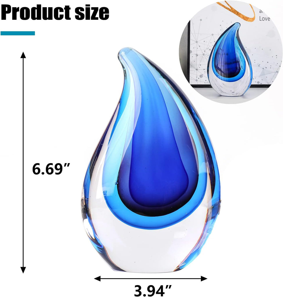 Hand-Blown Murano-Style Glass Sculpture Decor Statue and Figurine - Wonderful Gift, Blue