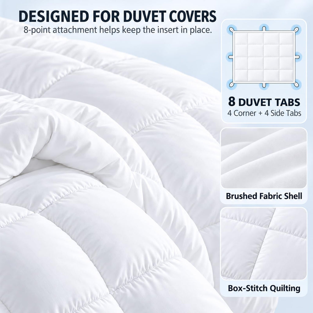 Queen Size Duvet Insert, Down Alternative Comforter, White
