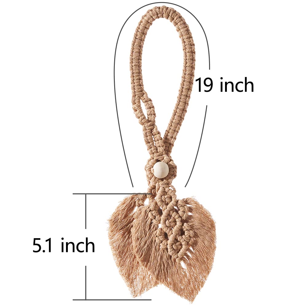 Boho Curtain Tiebacks, Apricot - 2 Pack