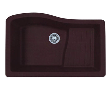 Undermount Granite 22 x 33 Inch Ascend Bowl Kitchen Sink in Espresso