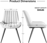 Nalupatio Modern Dining Chairs Set of 2, Comfy Dining Room Chairs with Thick Cushions