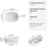 Large Bathroom Vessel Sinks, OCEALAGOON 24 x 16 Oval Bathroom Sink Bowls Above Counter