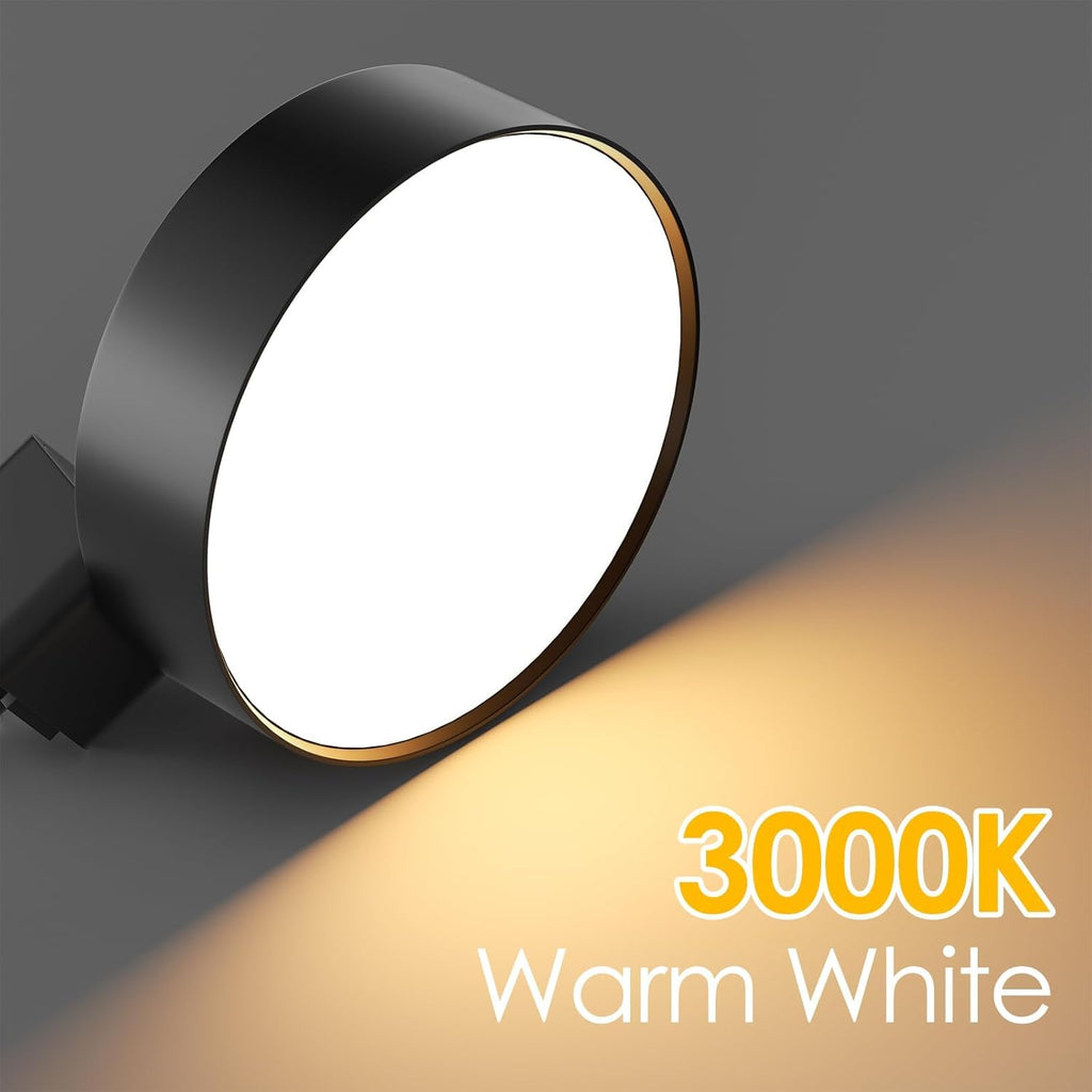 Diffuse J Type Track Lighting Heads, 12W Black 4 Pack