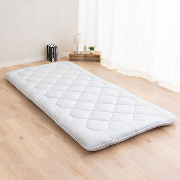 Japanese Floor Futon Mattress Anti-Sag -XL Made in Japan 100% Cotton Chip Foam Gray, Shikibuton Foldable Sleeping