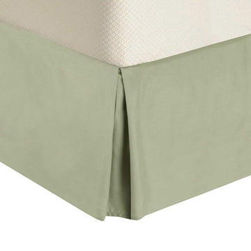 California King Bed Skirt, Cotton Blend, 15-Inch Drop, Split Corners, Sage