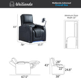 Astronaut Zero Gravity Home Theater Seating Top Grain Leather Recliner Sofa Power Headrest Footrest with Carbon Fiber