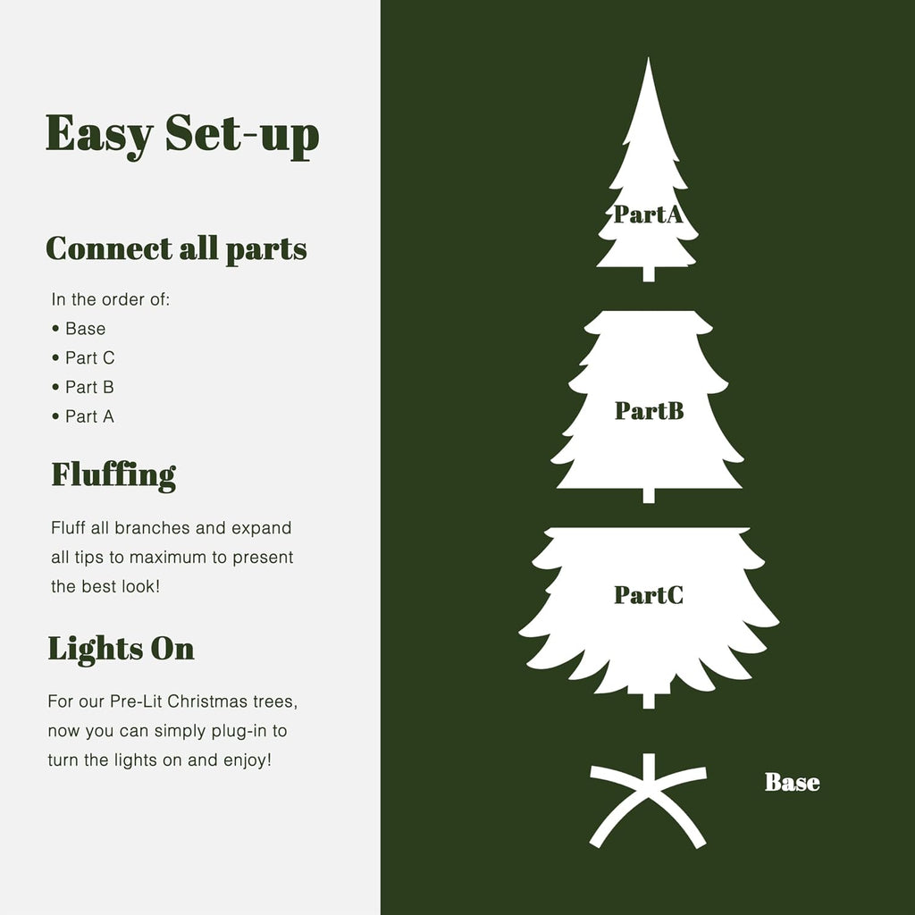 LuxenHome Slim Christmas Tree, Prelit Skinny Artificial Christmas Tree