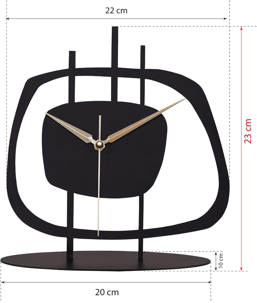 Table Clock Office, Bedside, Kitchen | Silent Running Night Shelf Analog Desk Clock with 8 x 9 inch Size | Decorative