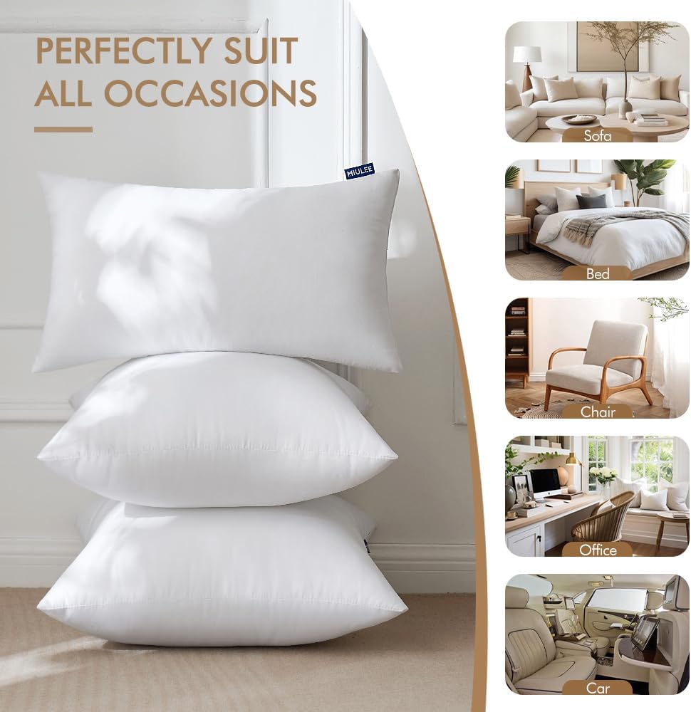 18x18 Pillow Inserts, Throw Pillows for Sofa Couch Bed - Set of 2