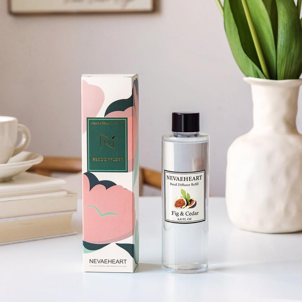 Reed Diffuser Refill, Gardenia Reed Diffuser Oil with Sticks Set, 6.8oz(200ml) Reed Diffuser Oil Refill Home