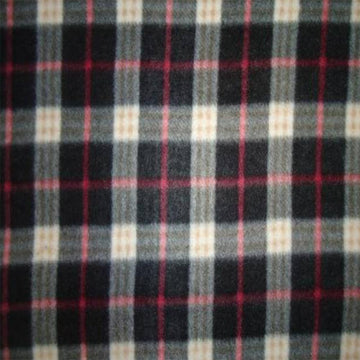 Textiles 15 Yards Bolt Charcoal & Black Plaid Print Fleece Fabric
