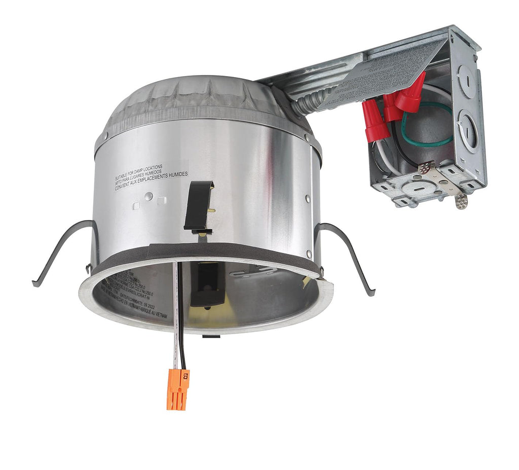 Led Recessed Ceiling Light Housings, 6 Pack 6 Inch IC Shallow Remodel Can Lighting Fixture Housing, 10 AWG Wire Nuts