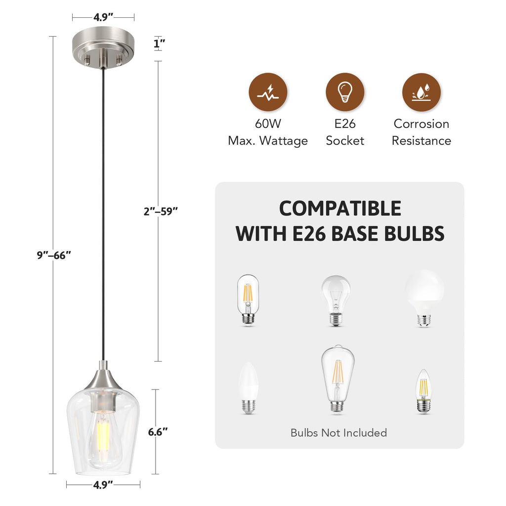 Nickel Pendant Light Island, Set of 3