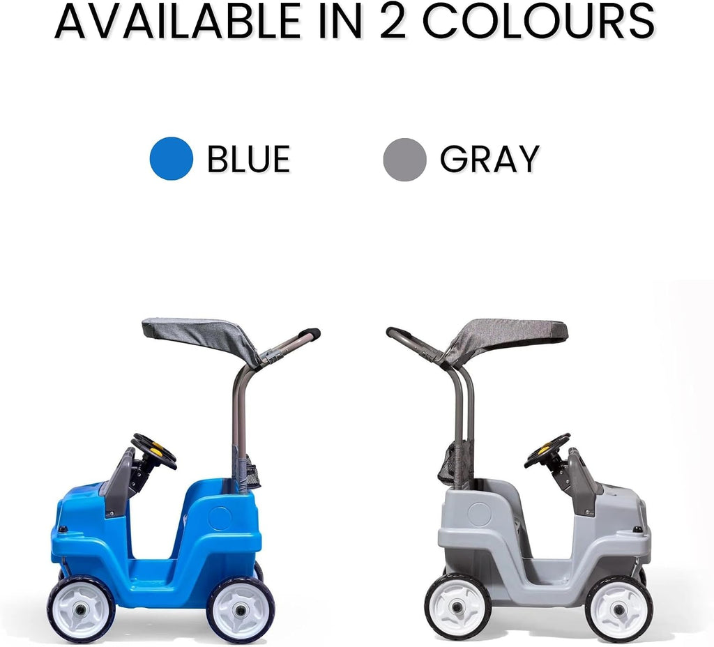 Side-by-Side Push Around SUV, Kids Push Car, 2 Seats, Stroller Substitute, Includes Seat Belts & Horns, Made