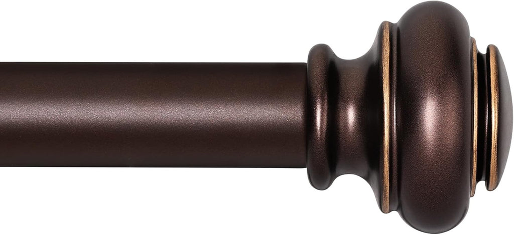 Heavy Duty Curtain Rods for Windows 28 to 48 Inches, Bronze Curtain Rods with Classic Finials