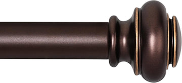 Heavy Duty Curtain Rods for Windows 28 to 48 Inches, Bronze Curtain Rods with Classic Finials