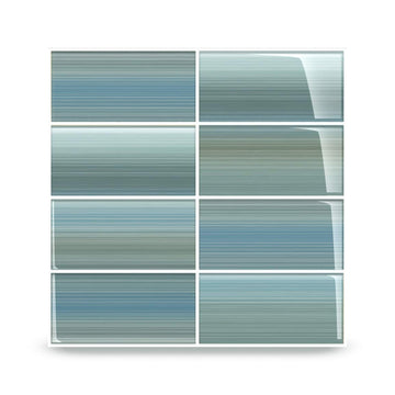 Wintermoss Glass Subway Tile Backsplash or Bathroom, 3x6