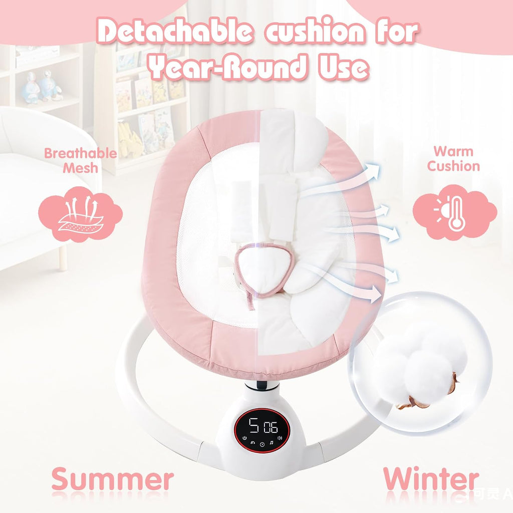 Baby Swing for Infants,Electric Swing for Babies,Portable Swing for Baby Boy Girl,Remote Control Indoor Baby Rocker