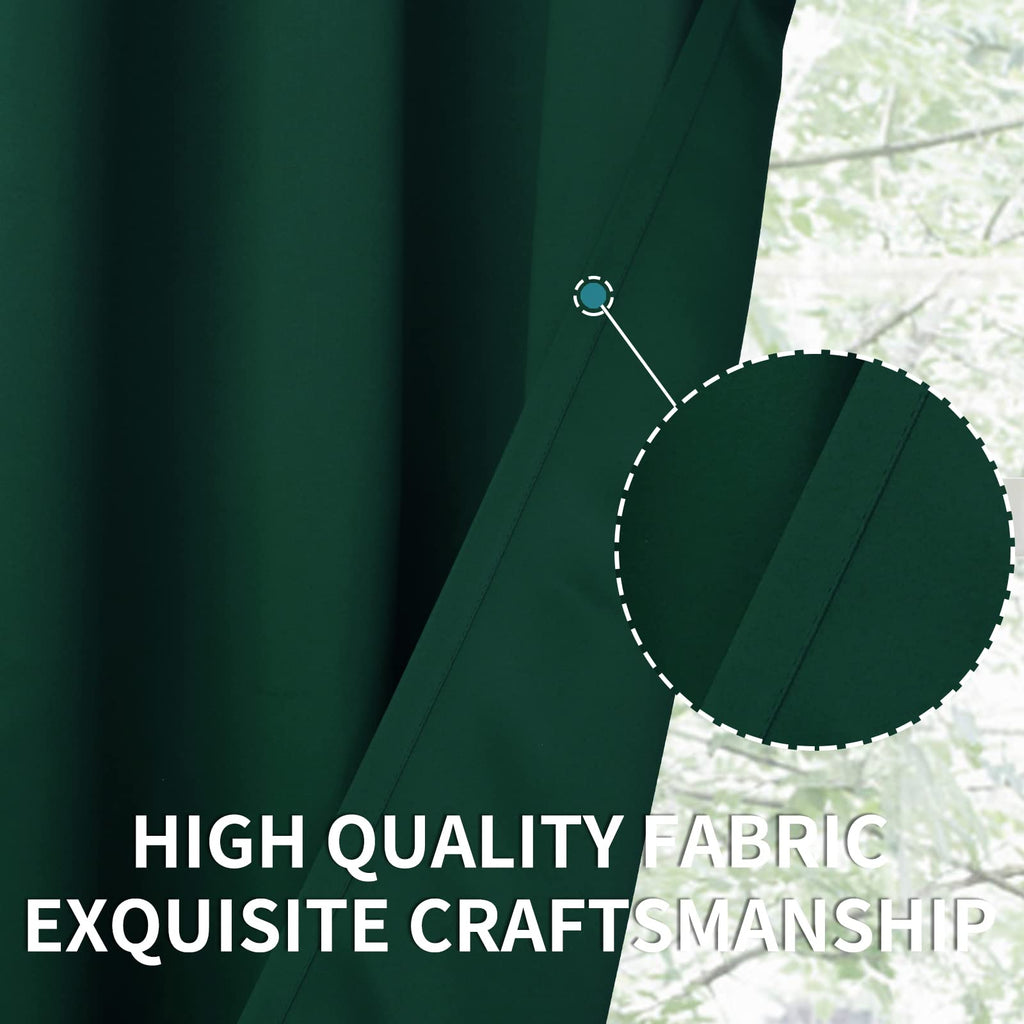 Emerald Green Blackout Curtains 63 Inch Long - 2 Panels