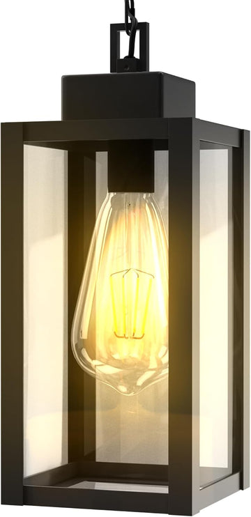 Outdoor Pendant Light Fixture Waterproof Outdoor Hanging Porch Light Anti-Rust Exterior Hanging Outdoor Lantern for