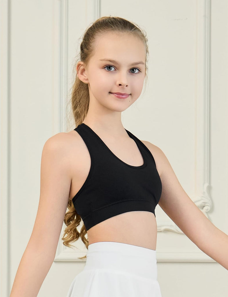 Girls Training Bra Supportive Seamless Sports Bras for Teens Girls with Racerback Removable Pads Pack of 5