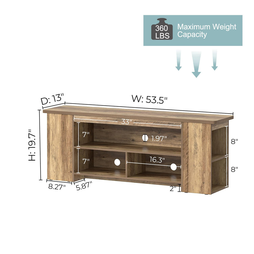 Rustic Oak Wooden TV Stand for Televisions up to 60 Inch