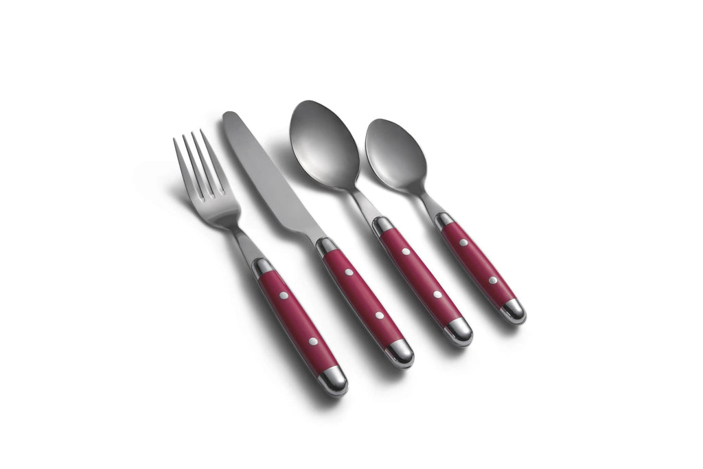 Jubilee Red 16-Piece 18/0 Silverware Set for 4, Flatware