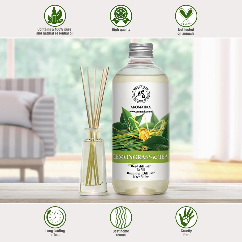 Reed Diffuser Refill Lemongrass - Tea 17.0 Fl Oz - Scented Diffuser - Room Diffuser Refill with Scent - Room