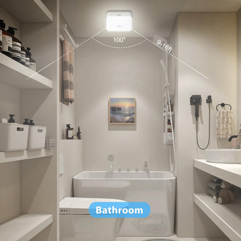 Rechargeable Motion Sensor Closet Light, 500LM Wireless Ceiling Light White