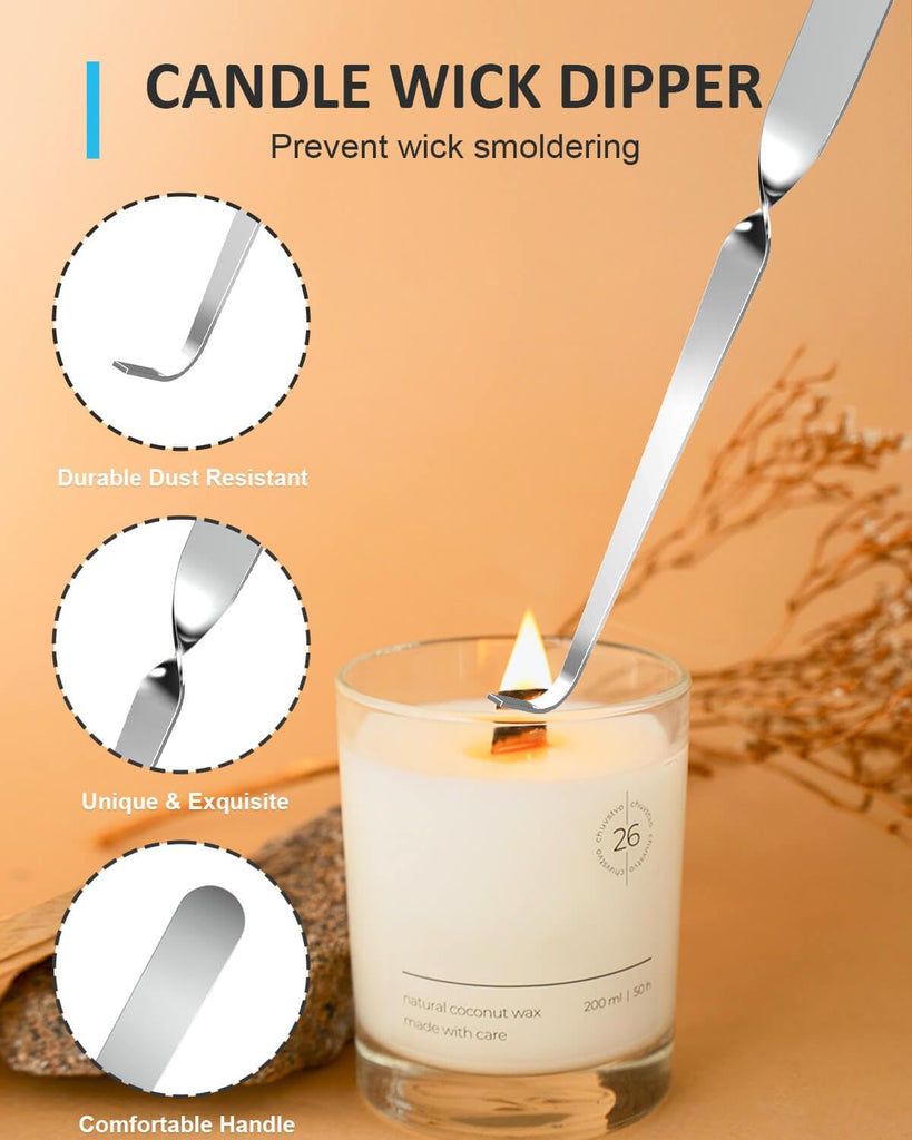 5 in 1 Candle Care Kit, Elegant Candle Wick Trimmer Set, Candle Lighter Set, Candle Snuffer, Candle Tray, Candle Wick