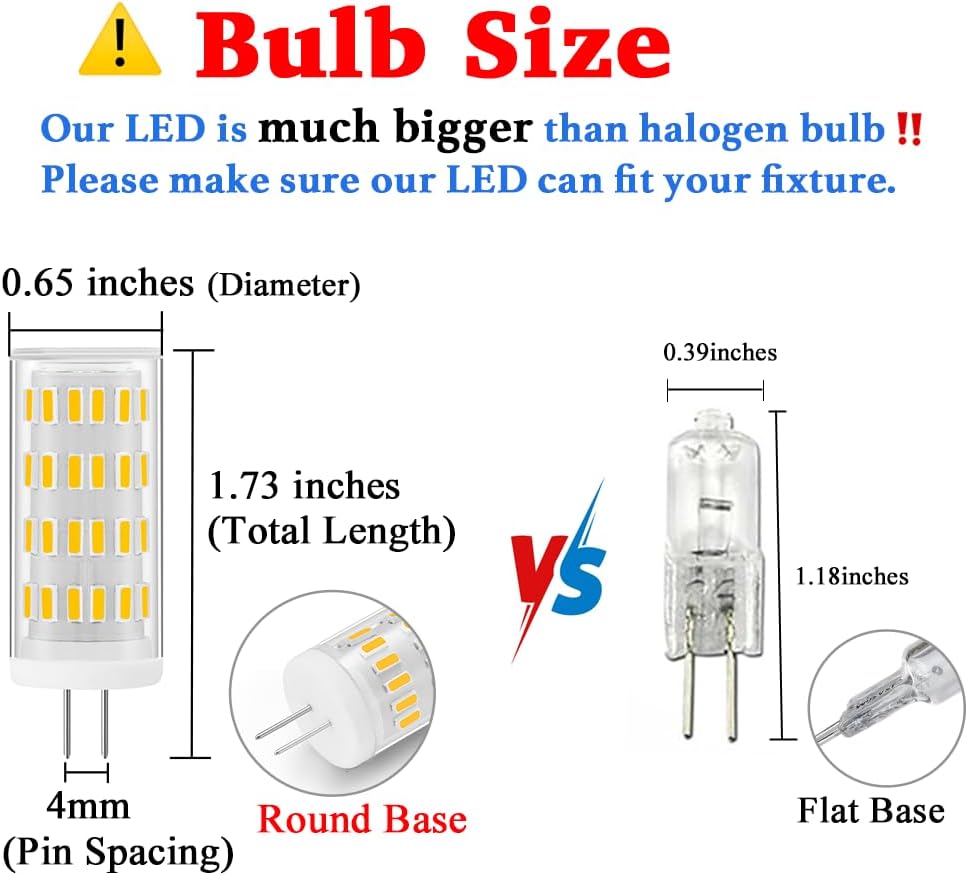 G4 LED Bulb 5W, 12V-24V 40W G4 Halogen Equivalent, Warm White 3000K, Non-Dimmable JC Type Bi-Pin Base Landscape