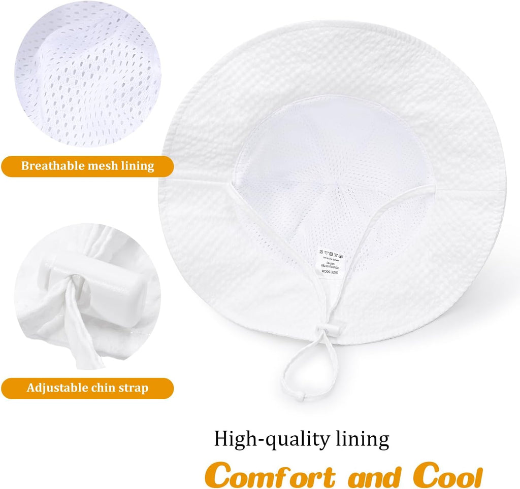 Baby Sun Hat Toddler Boy Girl Adjustable Outdoor Beach Hat Kids Wide Brim