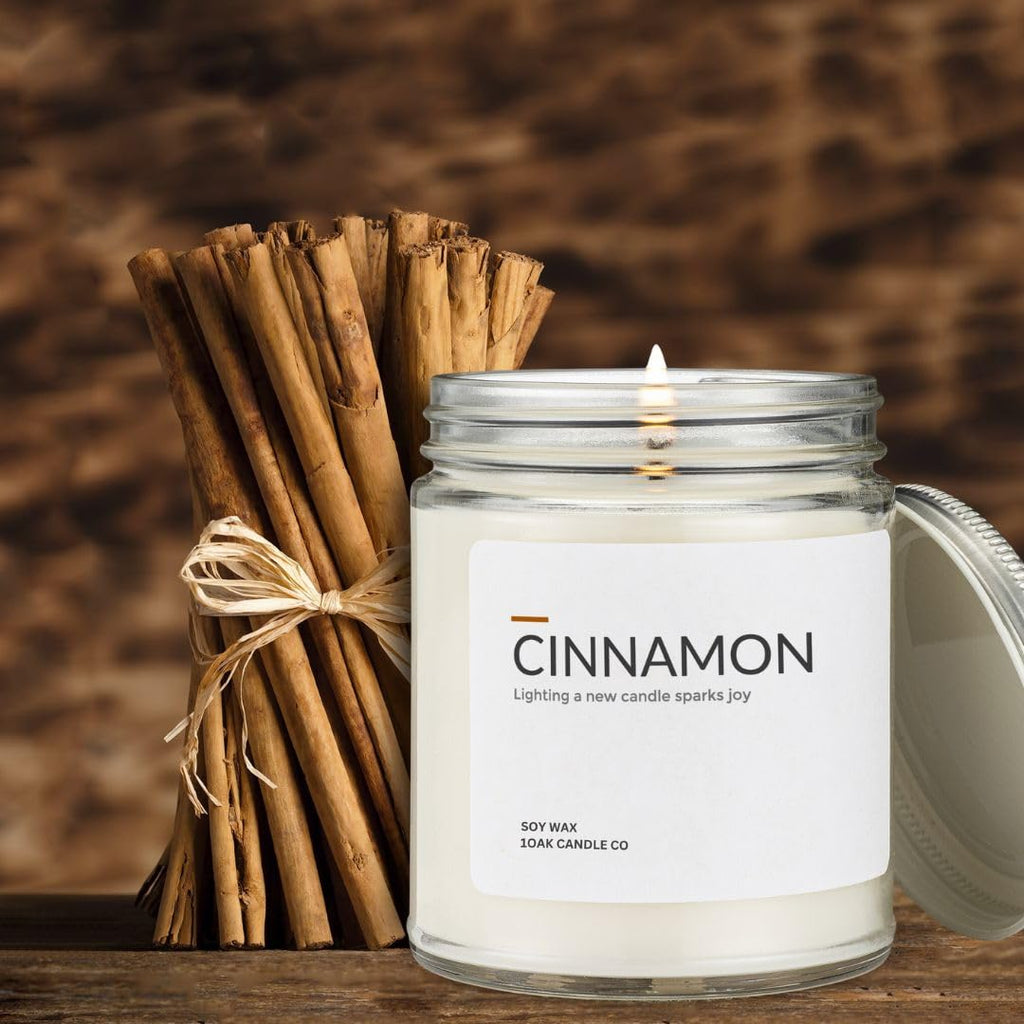 Cinnamon Candle - Soy Wax Scented Candles - Soy Candles Scented - Long Burning Premium - Hand-Poured (7oz.)