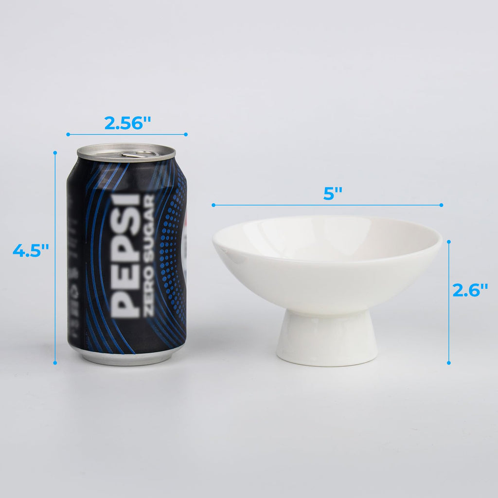 8oz Small Porcelain Footed Bowls, 5" White Pedestal Bowls for Nuts, Desserts, Ice Cream, Creme Brulee and Pudding