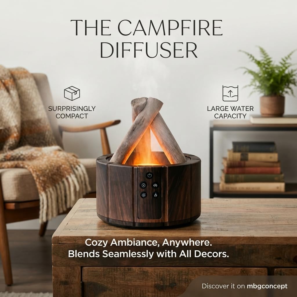 Campfire Flame Diffuser Aroma Essential Oil 250ml Humidifier Remote Control