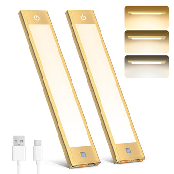 Motion Sensor Cabinet Light, Rechargeable, Dimmable, 2Pcs, 9in