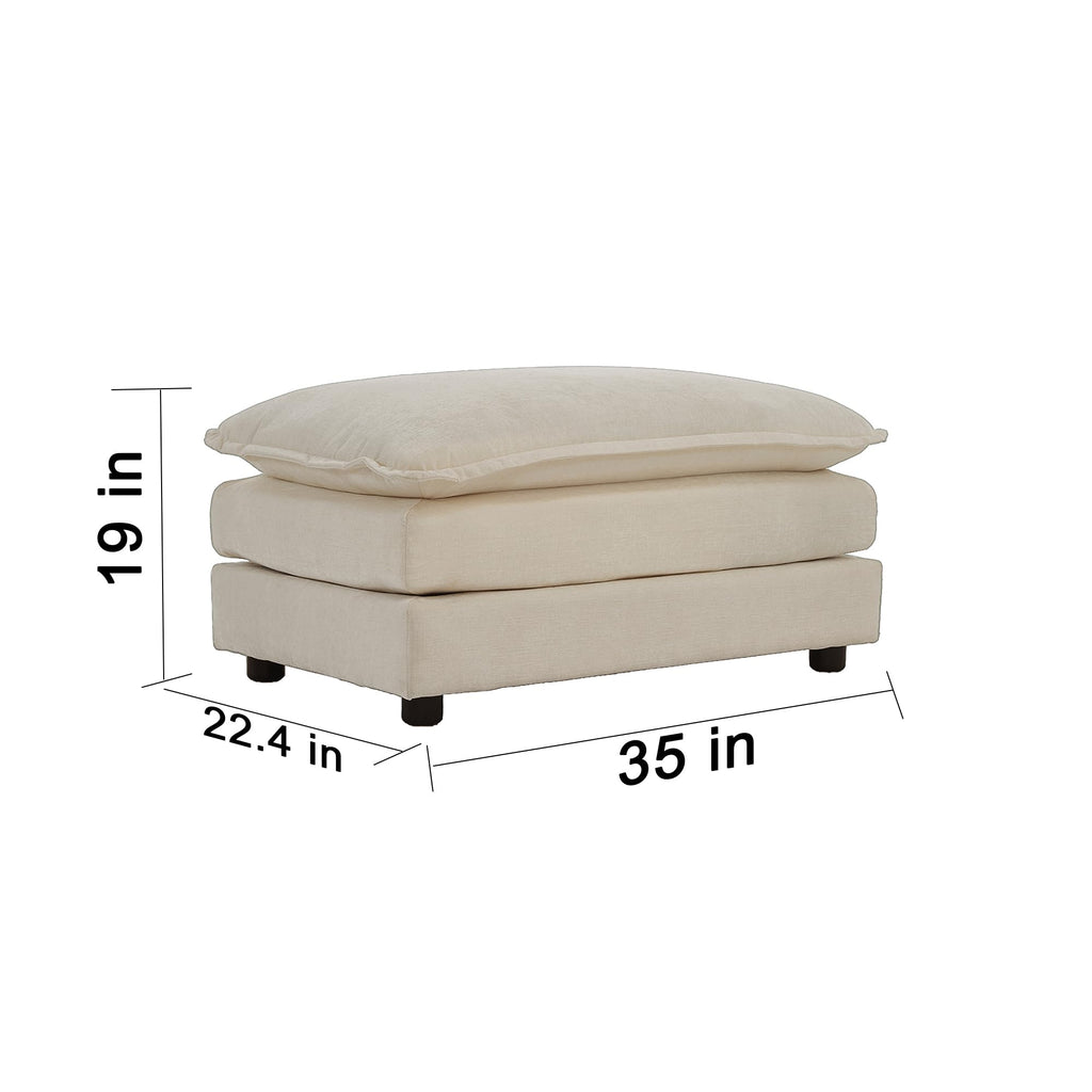 Chenille Upholstered Couches Ottoman for Modular Sectional Sofa, Light Coffee