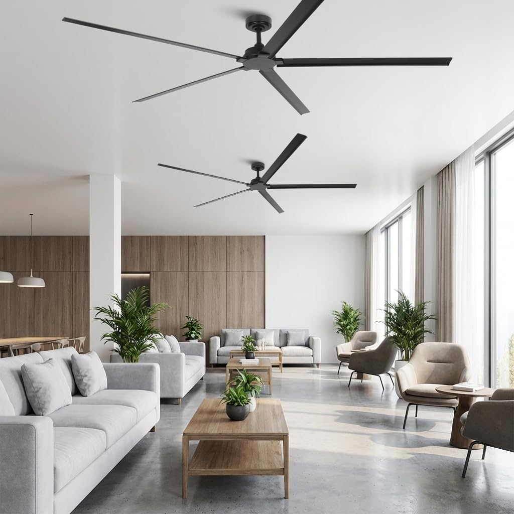 84 Inch Ceiling Fan No Light, Waterproof Ceiling Fan with Remote