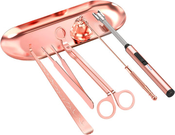 6 in 1 Candle Accessory Set,Candle Wick Trimmer Cutter,Candle Wick Dipper,Candle Wick Snuffer, Rechargeable Candle