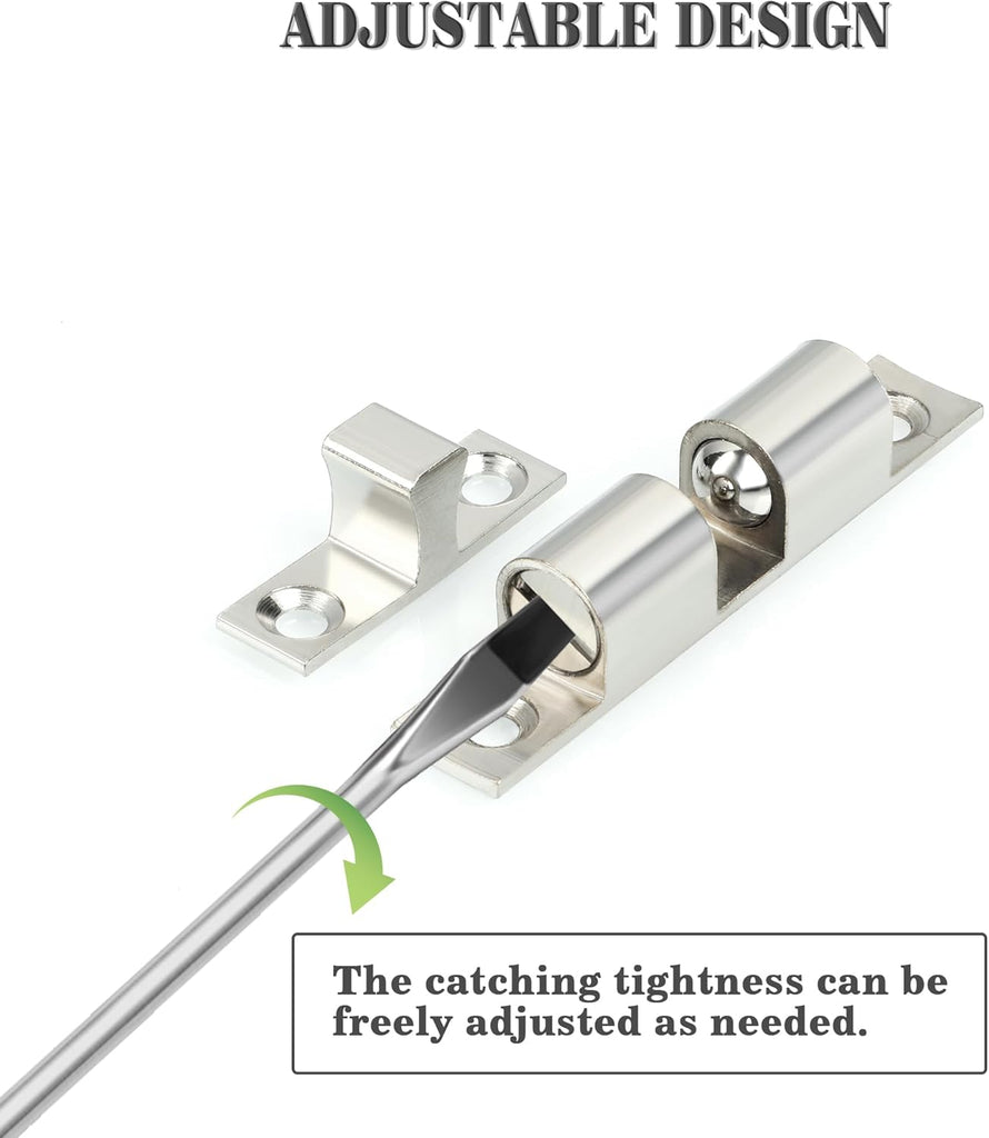 Double Roller Catch Cabinet Latches,Adjustable Double Ball Tension Roller Catch Latch Brass Cabinet Door Latch,67mm