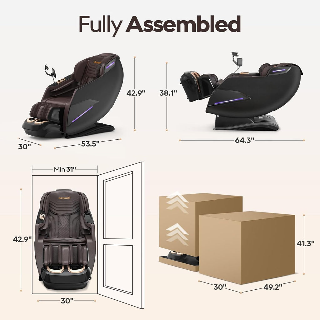 4D Massage Chairs Full Body,Zero Gravity SL-Track Shiatsu Massage Chair Recliner,Core Heating,20 Massage