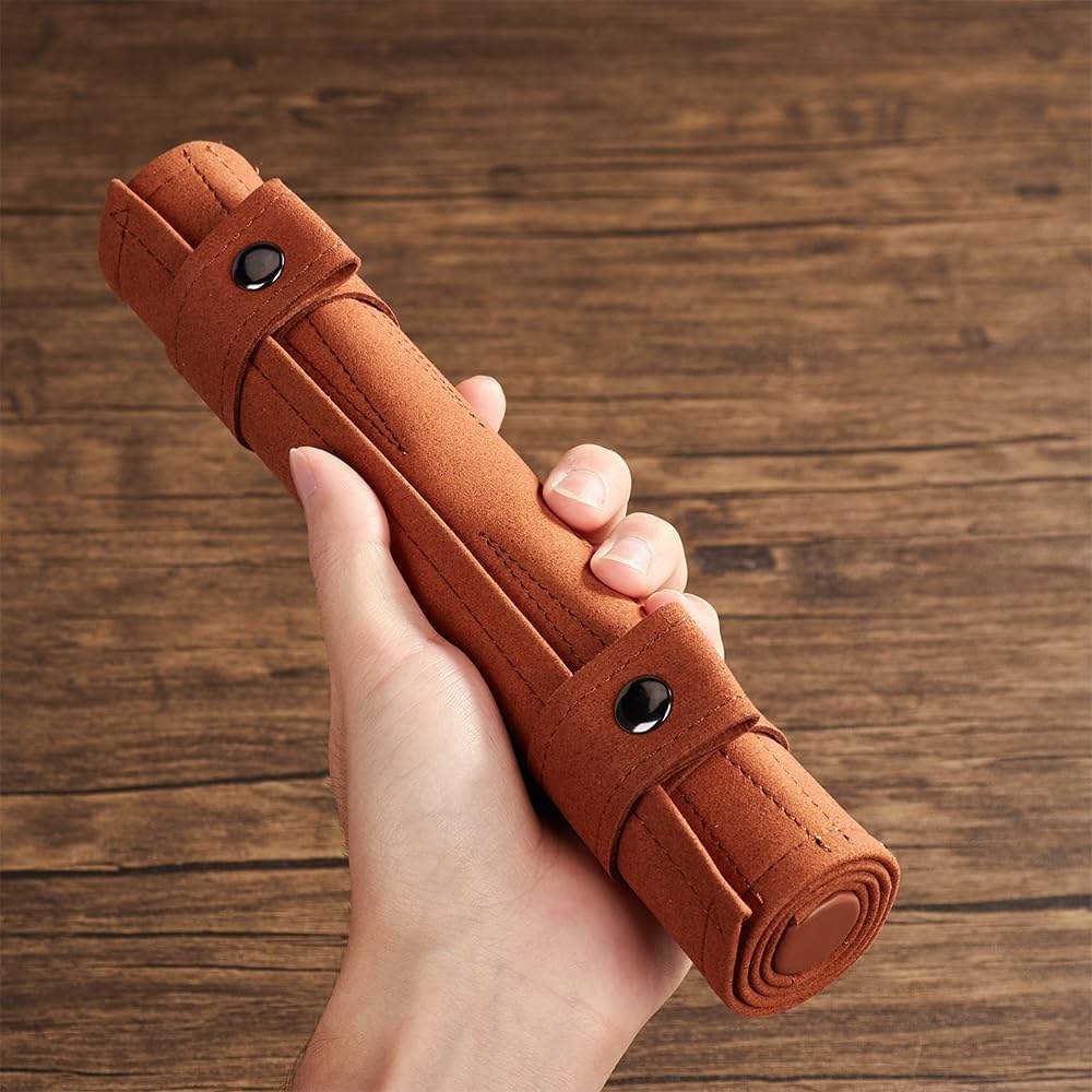 Travel Backgammon Set, Roll-Up Leather Board Game - Set of 500