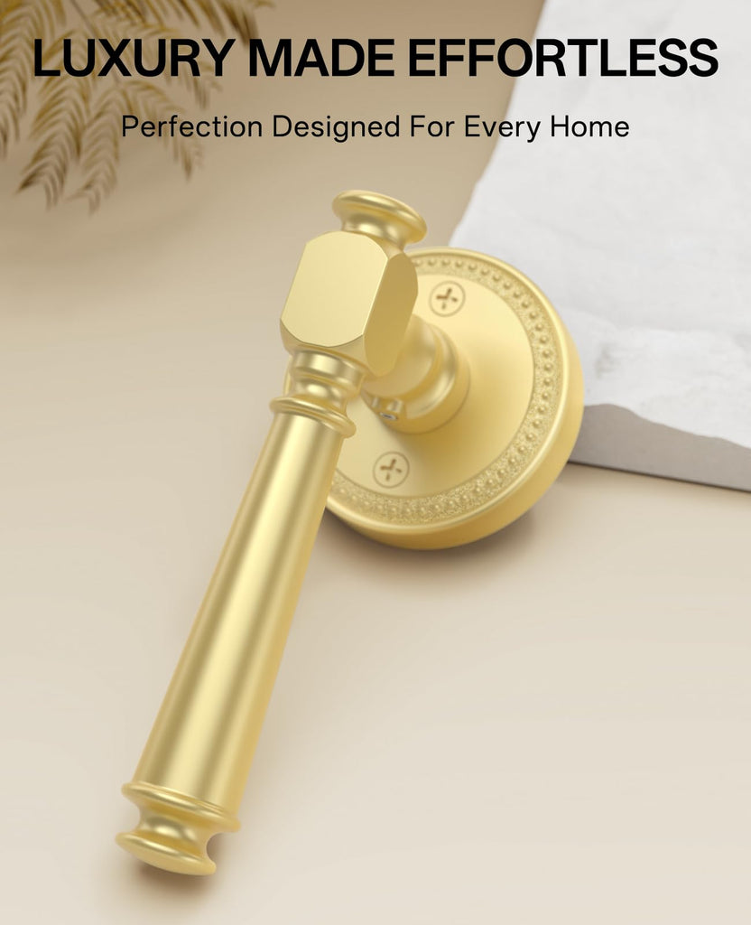 2 Pack Brushed Gold Dummy Interior Door Handles