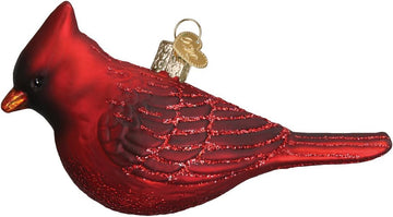 Ornaments: Bird Watcher Collection Glass Blown Ornaments,Northern Cardinal - Set of 4
