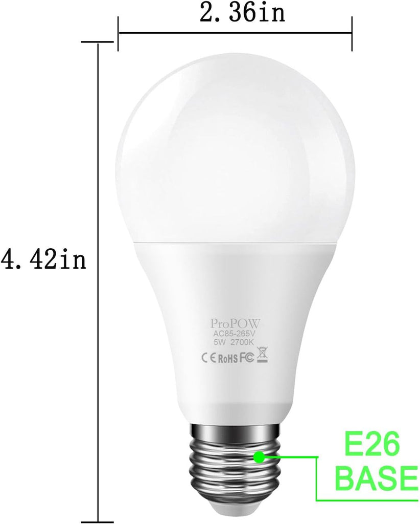 Dusk to Dawn Light Bulb, Sensor LED Bulbs Smart Lights Bulb 5W A19 Automatic On/Off, Indoor/Outdoor Lighting Lamp