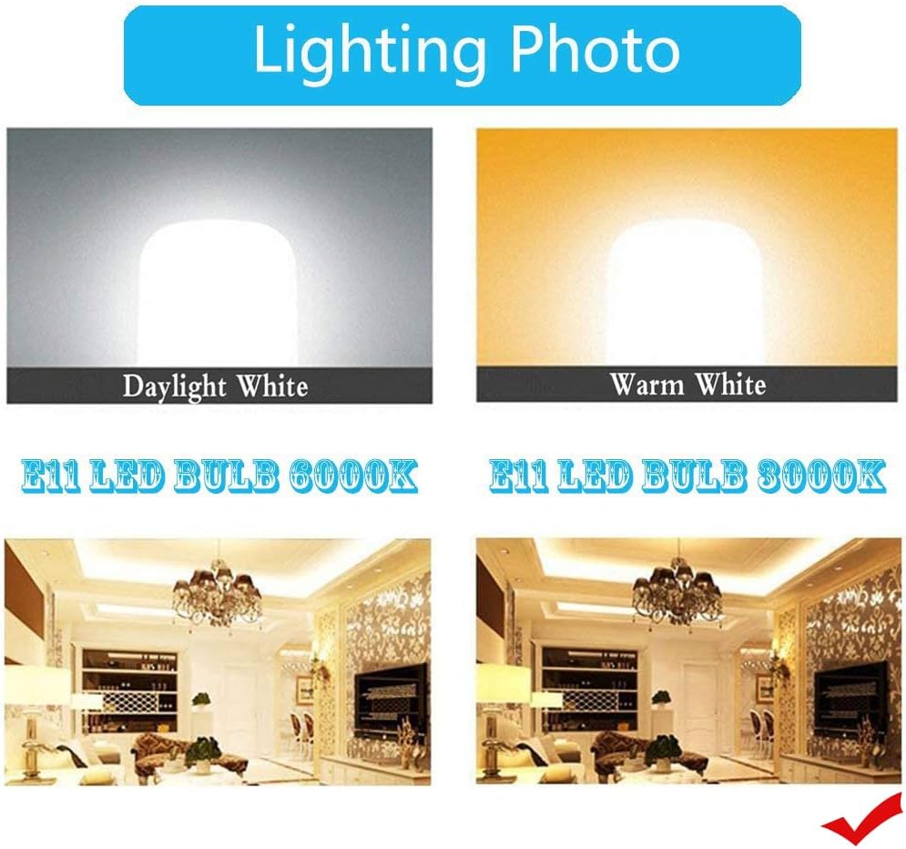 E11 Led,8W Dimmable E11 Mini Candelabra led,80W Halogen Bulb Replacement,800LM,AC110V-130V,JD T3/T4,Warm White