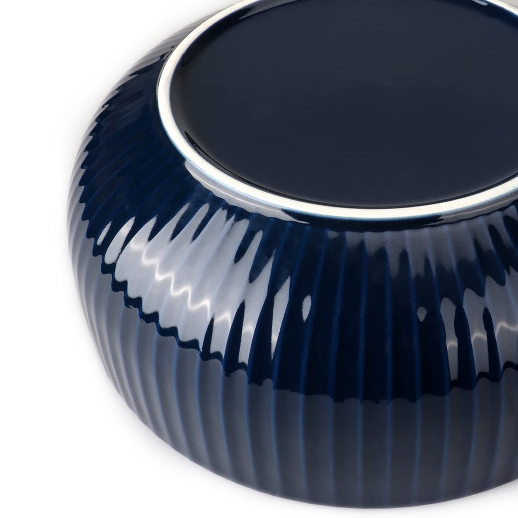 95oz Extra Large Ceramic Salad Bowl, Navy Blue Dishwasher Safe