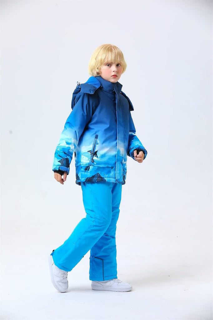 Kid's Snow Bib Pants Winter Waterproof Windproof Ski Pants Insulated Snowboard Overalls for Boys Girls