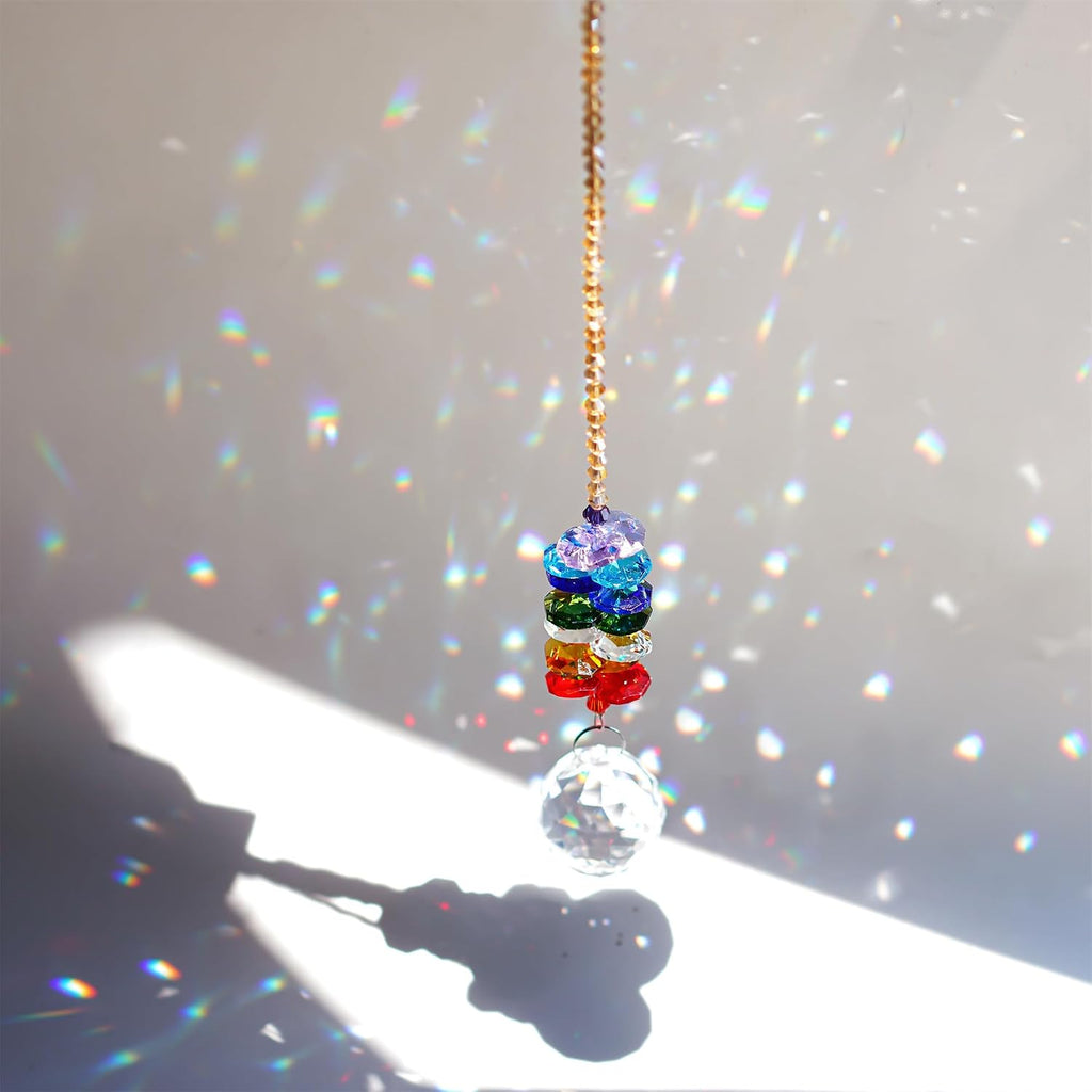 Hyaline&Dora 30mm Chandelier Crystals Ball Prisms Rainbow Octogon Chakra Suncatcher for Gift